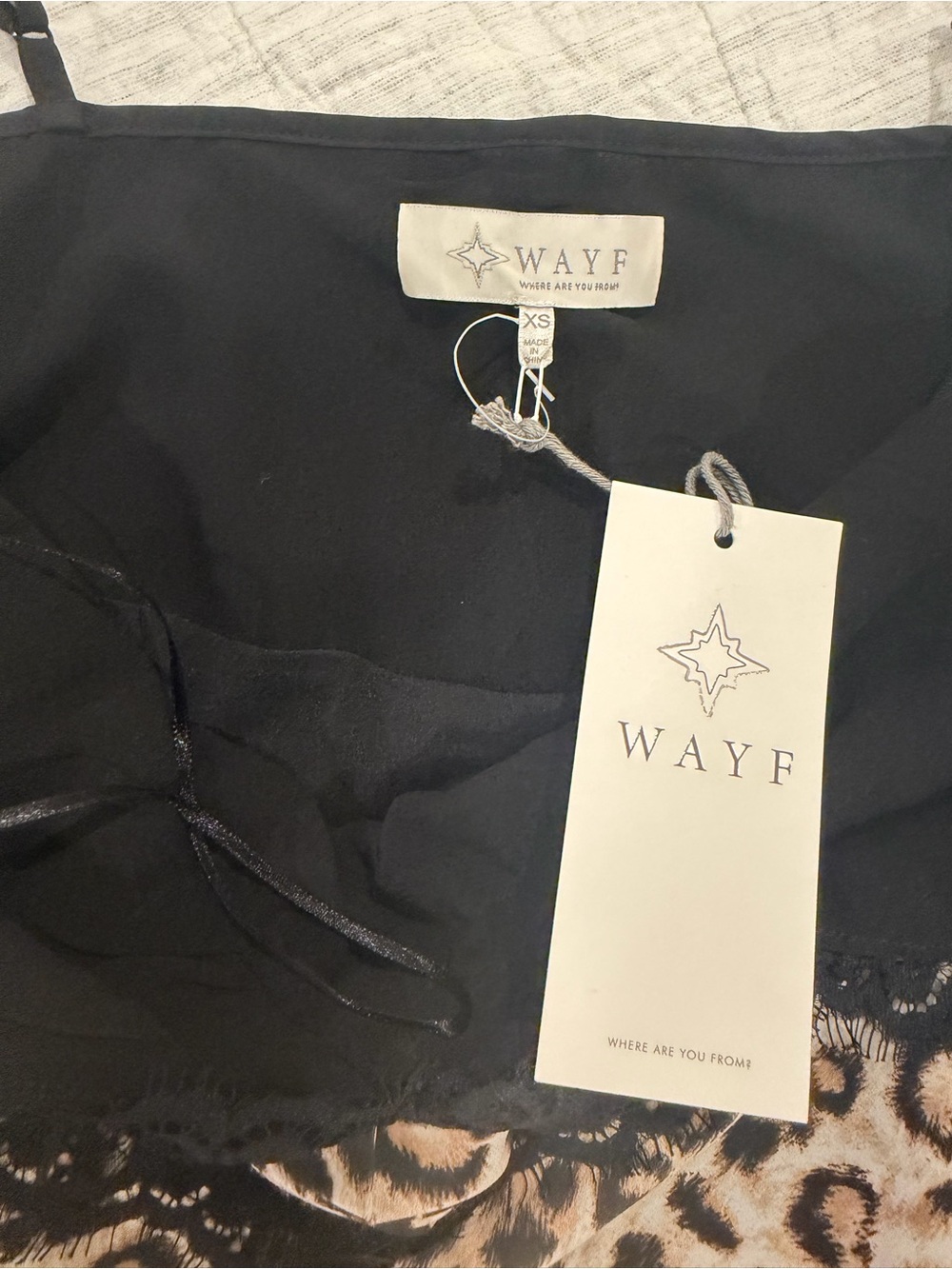 Wayf Leopard Print Lace-Trim Slip Dress - Picture 4 of 4